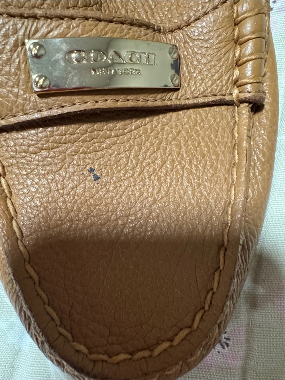 Coach Cognac Brown Leather Penny Loafers
